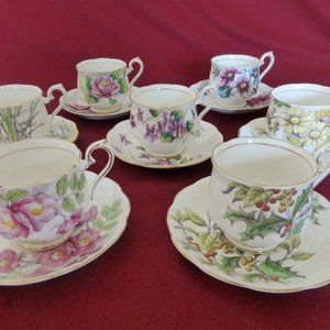 Vintage 'Royal Albert' Bone Chine Tea Cups/Saucers